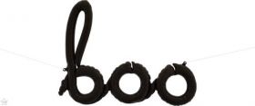 42 inch Black Boo Script Foil Letter Balloon