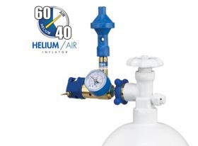 Conwin 60/40 Helium Air Mixer Balloon Inflator w/ Gauge & Push Valve