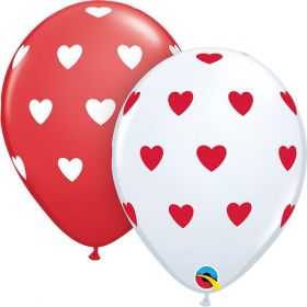 11 inch Qualatex Valentine's Big Hearts Around Latex Balloons- 50 count
