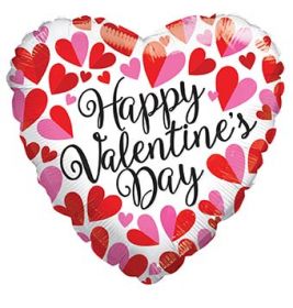 18 inch Kaleidoscope Happy Valentine's Divided Hearts Foil Balloon - Pkg