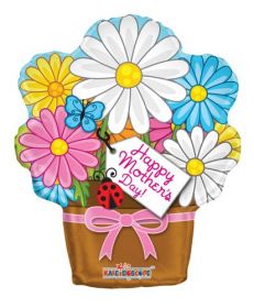 18 inch Kaleidoscope Happy Mother's Day Flowerpot Shape Balloon - Pkg