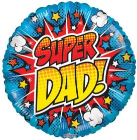 18 inch Super Dad Foil Mylar Circle Balloon