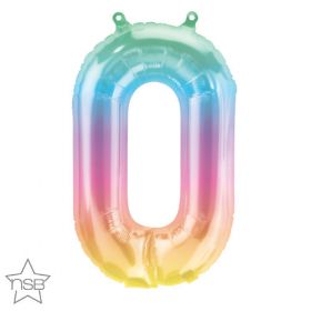 16 inch Northstar Jelli Ombre Number 0 Foil Mylar Balloon