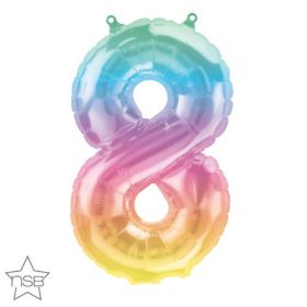 16 inch Northstar Jelli Ombre Number 8 Foil Mylar Balloon