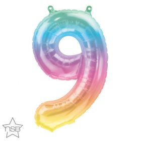 16 inch Northstar Jelli Ombre Number 9 Foil Mylar Balloon