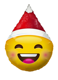 18 inch Smiley Emoticon Santa Hat Foil Balloon