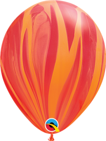 Qualatex Red Orange Super Agate 11 inch Latex Balloon - 25 count