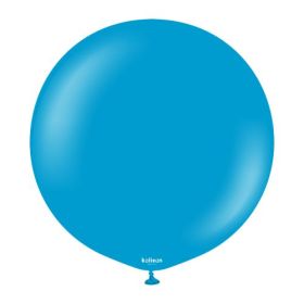 24 Inch Kalisan Standard Caribbean Blue Latex Balloons - 2CT