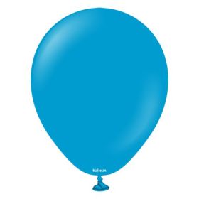 12 Inch Kalisan Standard Caribbean Blue Latex Balloons - 100CT