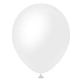 18 inch Kalisan Opaque Satin Snow White Latex Balloons - 25 ct