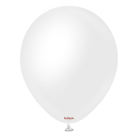 12 inch Kalisan Opaque Satin Snow White Latex Balloons - 50 ct