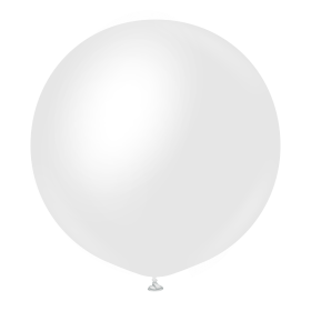 36 inch Kalisan Opaque Satin Snow White Latex Balloons - 2 ct