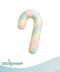 14 inch Decochamp Pastel Stripe Candy Cane Shape Foil Balloon - 2 CT Pkg