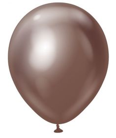 12 inch Kalisan Chocolate Mirror Chrome Latex Balloons - 50CT