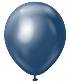 18 inch Kalisan Navy Mirror Chrome Latex Balloons - 25CT