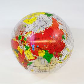 16 inch Clear Globe Design Beach Ball (11 inch inflated diameter)