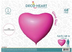 Decochamp 68 inch Pink Heart Foil Balloon