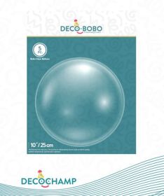 10 inch Decochamp Clear DecoBobo Bubble Balloon - 5 pk