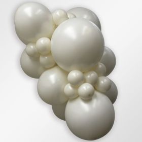 11 inch Sempertex Deluxe Almond White Latex Balloons - 100 CT