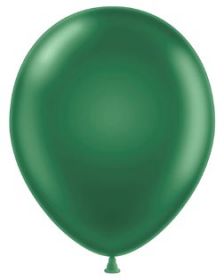 11 inch Tuf-Tex Metallic Forest Green Latex Balloons - 100 count