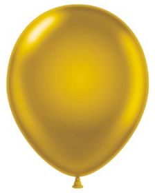 9 inch Tuf-Tex Metallic Gold Latex Balloons - 100 count