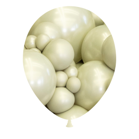 18 inch Kalisan Aura Ivory White Latex Balloons - 25 CT