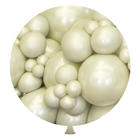 36 inch Kalisan Aura Ivory White Latex Balloons - 2 CT | Balloons Direct