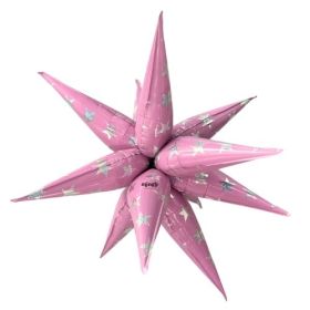 32 inch Mingle Balloon Pink Sparkle Starburst Foil Balloon