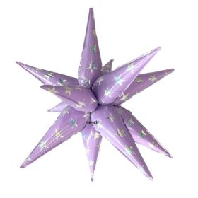 32 inch Mingle Balloon Purple Sparkle Starburst Foil Balloon