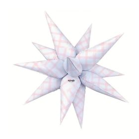 26 inch Mingle Balloon Blush Pink Gingham Starburst Foil Balloon