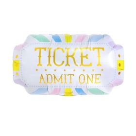 19 inch Mingle Admit One Ticket Shape Foil Balloon - Pkg