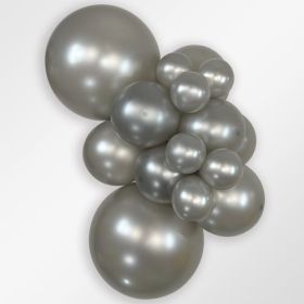 11 inch Sempertex Metallic Silver Latex Balloons - 100 CT