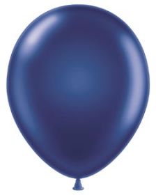 11 inch Tuf-Tex Metallic Midnight Blue Latex Balloons - 100 count