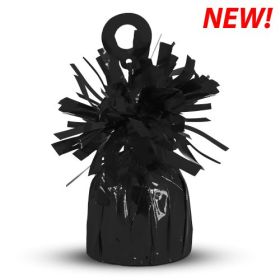 6 ounce Black Foil Balloon Weights - 12 count