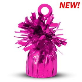 6 ounce Hot Pink Foil Balloon Weights - 12 count