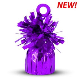 6 ounce Purple Foil Balloon Weights - 12 count