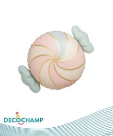 24 inch Decochamp Pastel Swirl Candy Shape Foil Balloon - Pkg