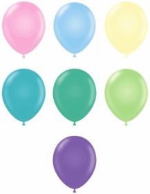17 inch Tuf-Tex Assorted Pastel Latex Balloons - 50 count
