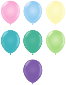11 inch Tuf-Tex Assorted Pastel Latex Balloons - 100 count
