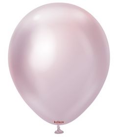 5 inch Kalisan Pink Gold Mirror Chrome Latex Balloons - 100ct