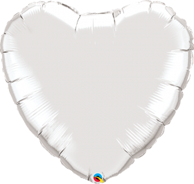 Qualatex 36 inch Silver Heart Foil Balloons