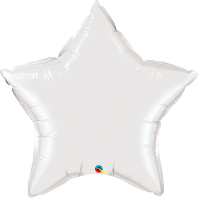 Qualatex 36 inch White Star Foil Balloons