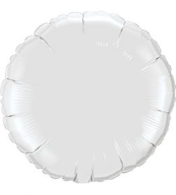 18 inch White Circle Foil Balloons