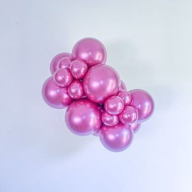 11 inch TUFTEX Effects Rockstar (Hot Pink) Chrome Latex Balloons - 50 ct