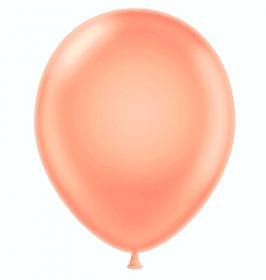 11 inch Tuf-Tex Metallic Rose Gold Latex Balloons - 100 count