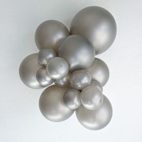 11 inch TUFTEX Metallic Silver Latex Balloons - 100 count