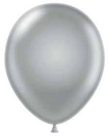 5 inch Tuf-Tex Metallic Silver Latex Balloons - 50 count