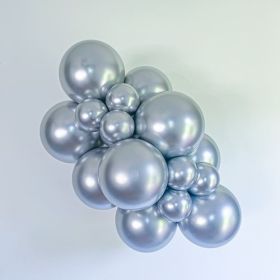 11 inch TUFTEX Effects Silvery Chrome Latex Balloons - 50 ct