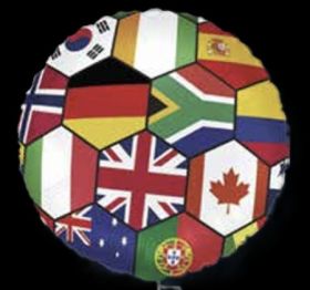 18 inch Betallic Soccer Ball All Nations Foil Balloon | Balloons Direct