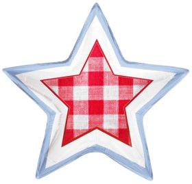 24 inch TUFTEX USA Gingham Star Foil Balloon - Pkg
